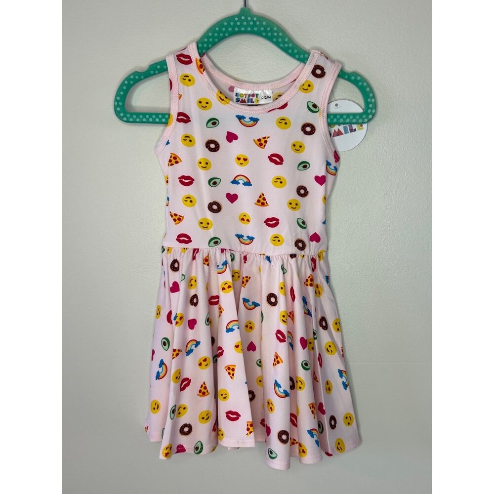 Dotdotsmile Dress Tank Size 12-24 Months New With Tags Fun Emoji Print